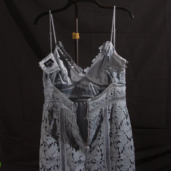 Bardot Botanica Lace Dress Dusty Blue - Picture 9 of 14